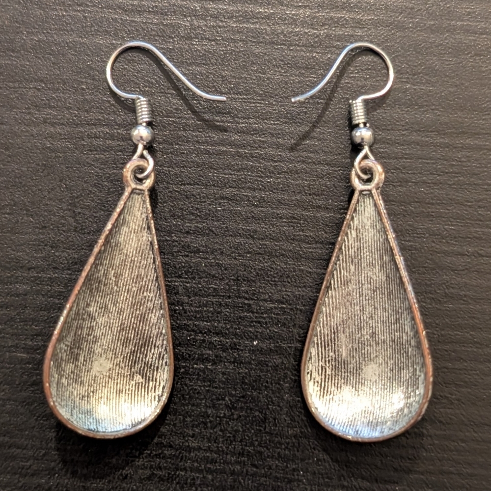 Costume Earring Lot, Set of 2, Silver Colored, Drop Dangling Earrings - Picture 5 of 5